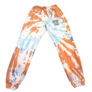 RVCA Matty's Patty's Heavyweight Tie-Dye Sweatpants; Orange/Blue; Men's Medium